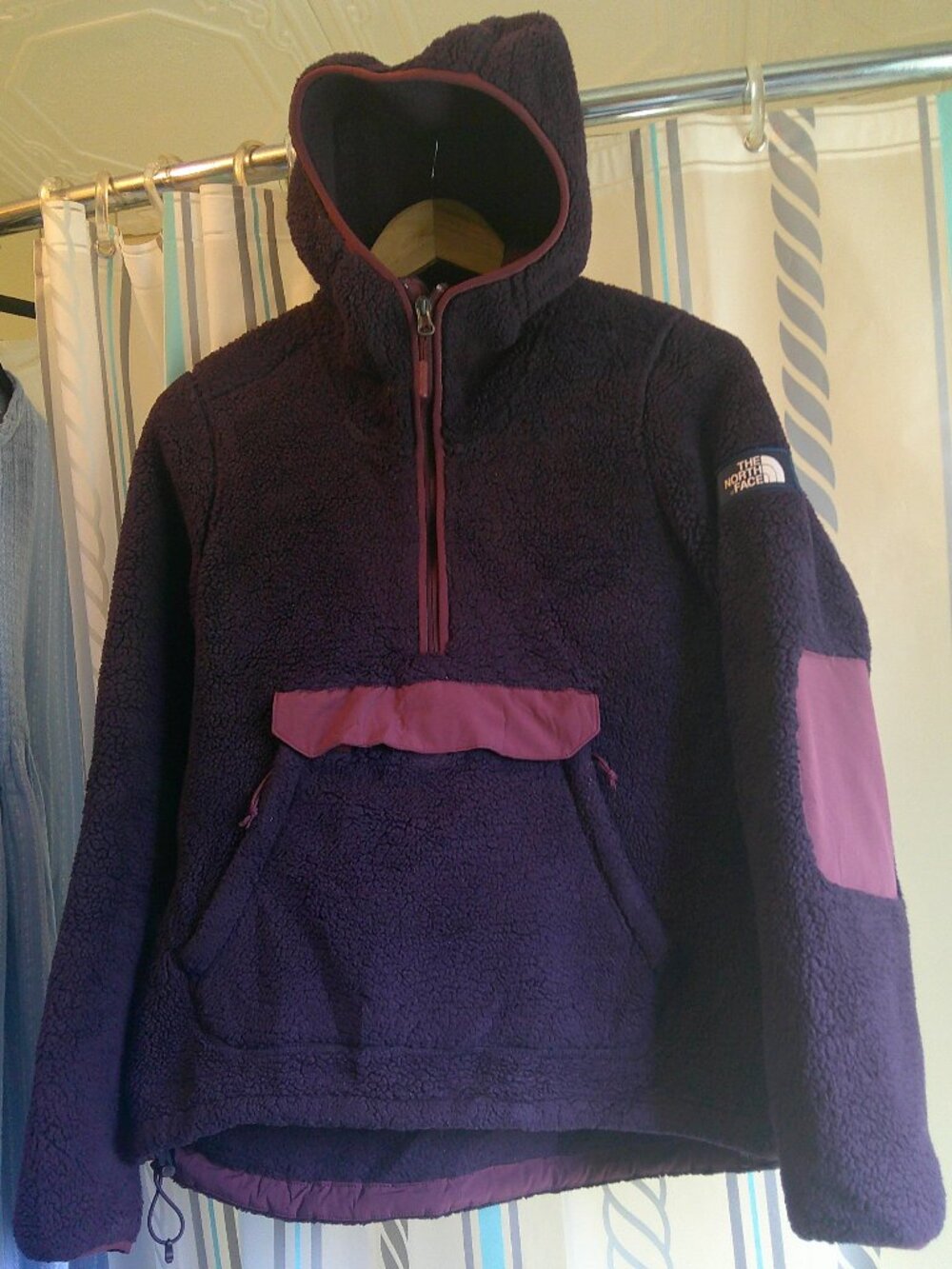 THE NORTH FACE Campshire Sherpa Hoodie Blue Label/Elbow Patches/Pocket Woman S